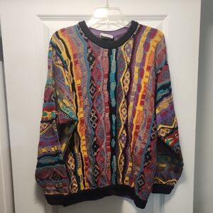 COOGI Multicolor Logo Knit Collar in Purple, Black, Teal, Green, Orange, Yellow